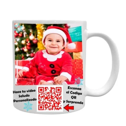 Taza Navideña con QR Saludo